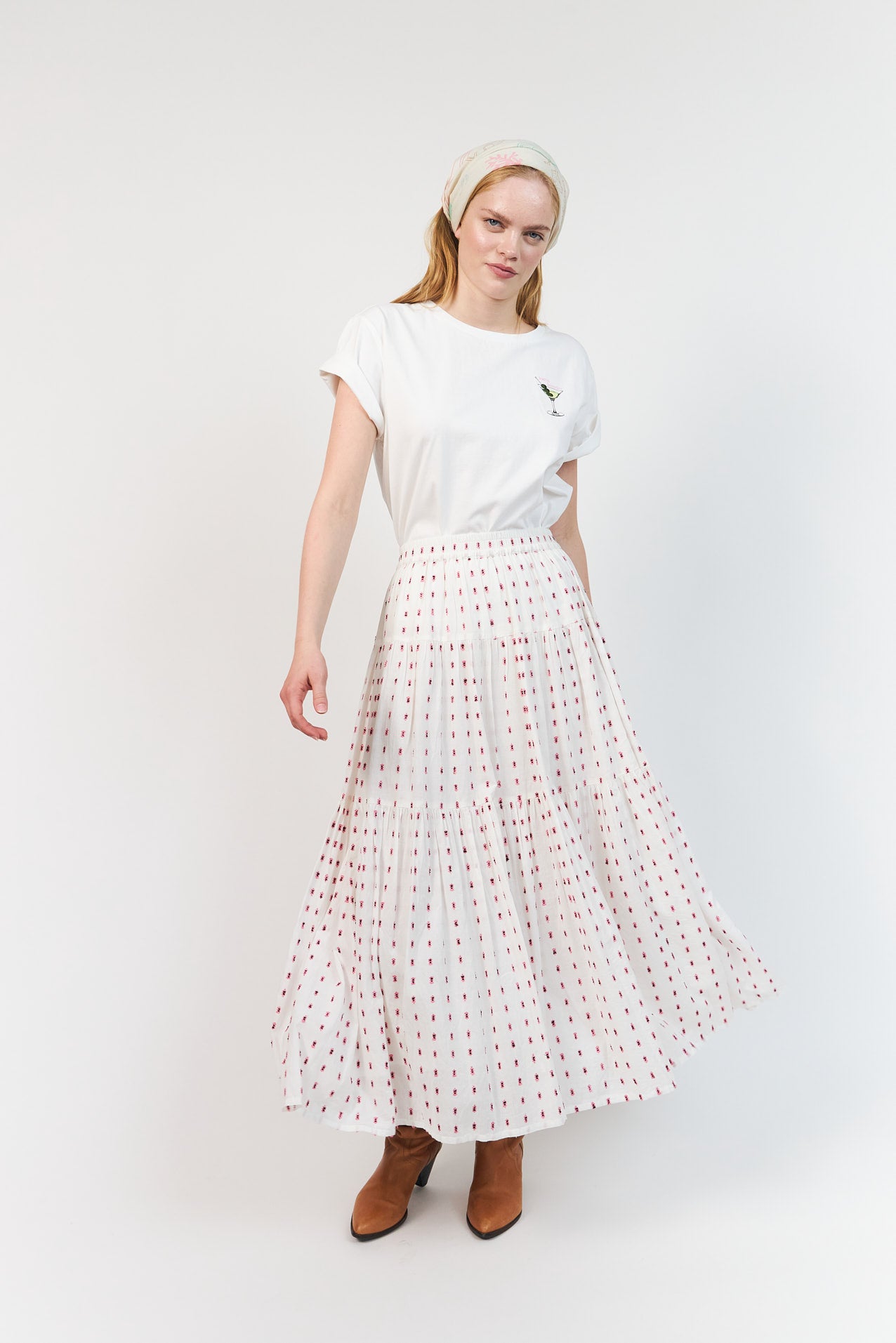 Lollys Laundry SunsetLL Maxi Nederdel Skirt Creme