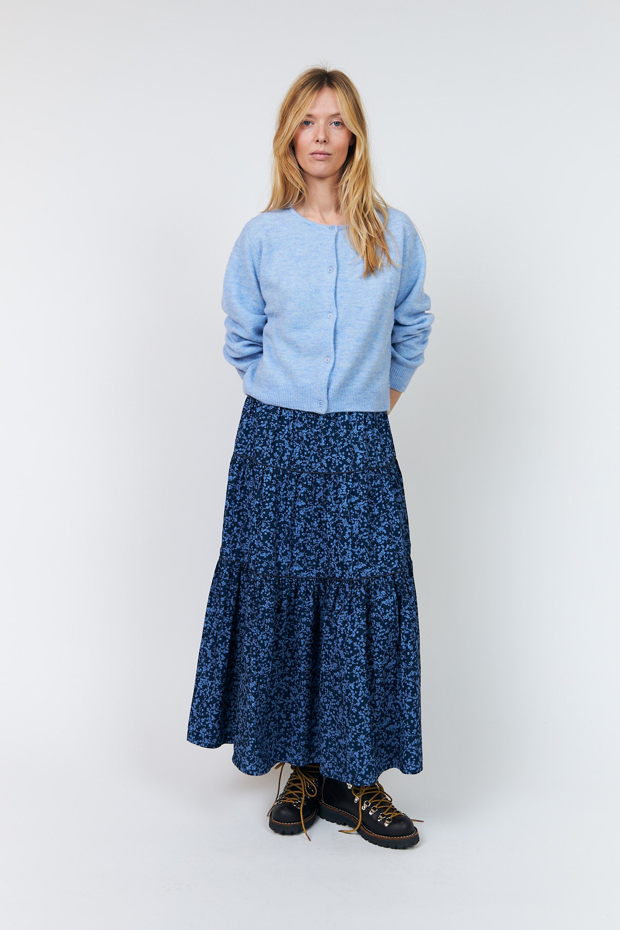 Lollys Laundry SunsetLL Maxi Nederdel Skirt Mørkeblå