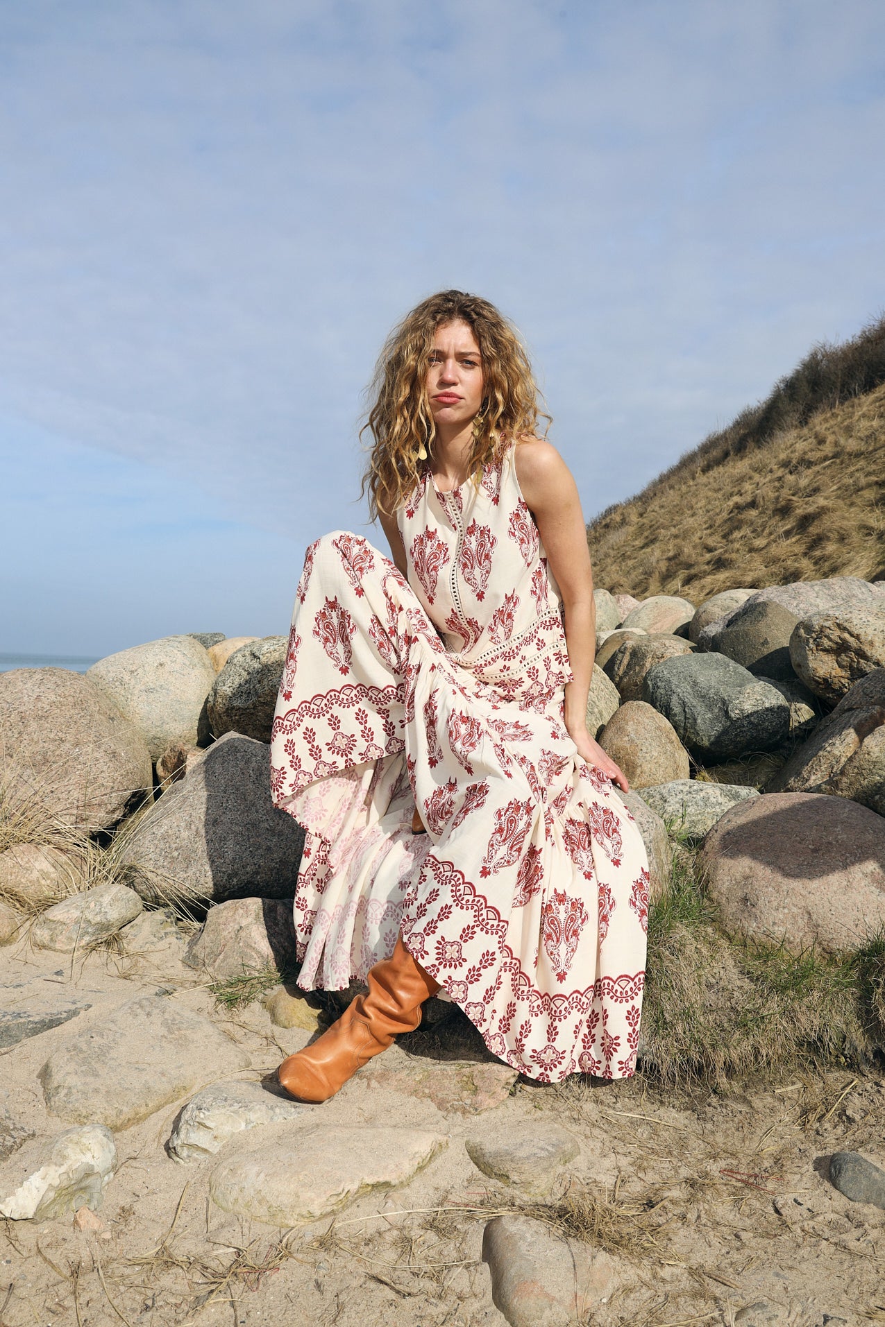 SunsetLL Maxi Nederdel - Creme