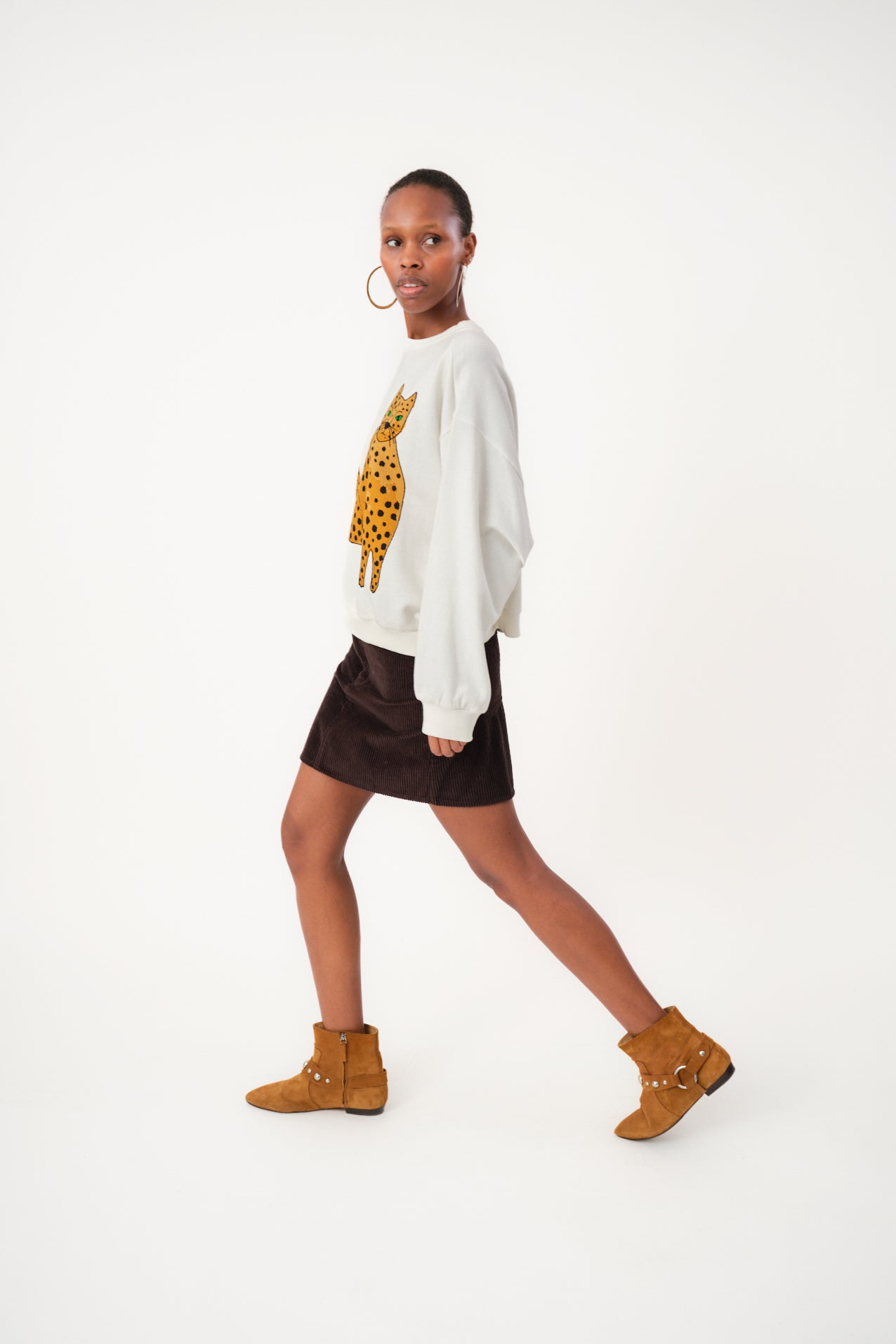 Lollys Laundry SydneyLL Leopard Sweatshirt Sweatshirt Hvid