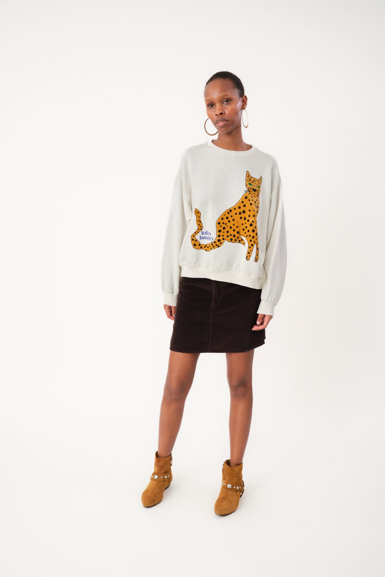 Lollys Laundry SydneyLL Leopard Sweatshirt Sweatshirt Hvid