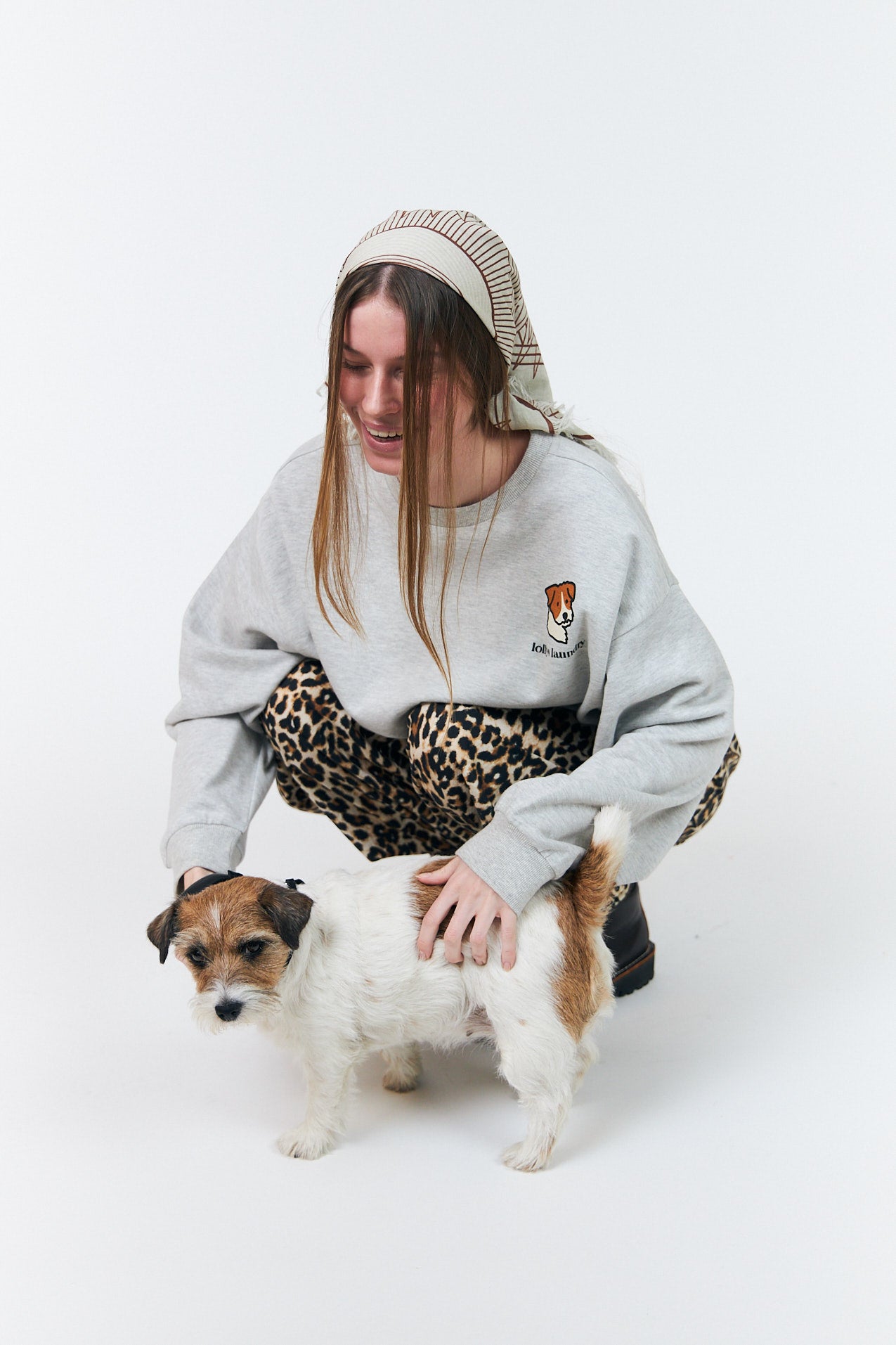 Lollys Laundry SydneyLL Sweatshirt Hund Sweatshirt Lysegrå Melange