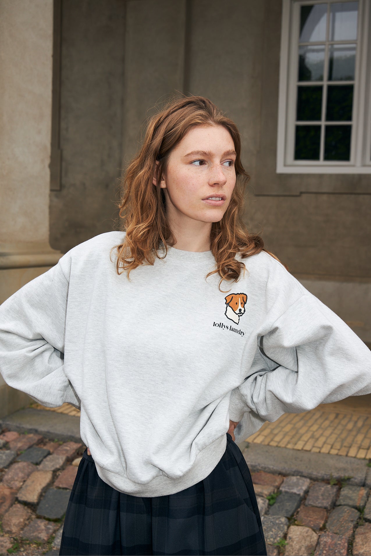 Lollys Laundry SydneyLL Sweatshirt Hund Sweatshirt Lysegrå Melange