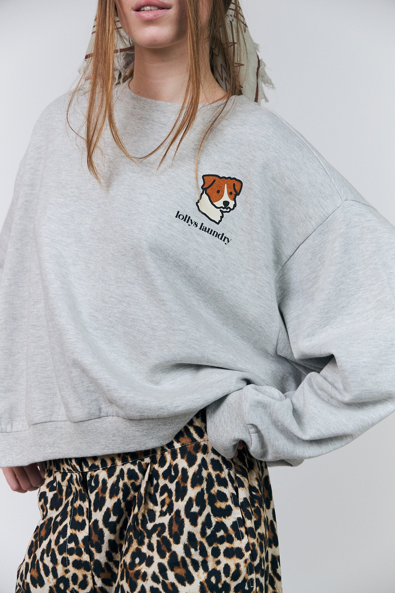 Lollys Laundry SydneyLL Sweatshirt Hund Sweatshirt Lysegrå Melange