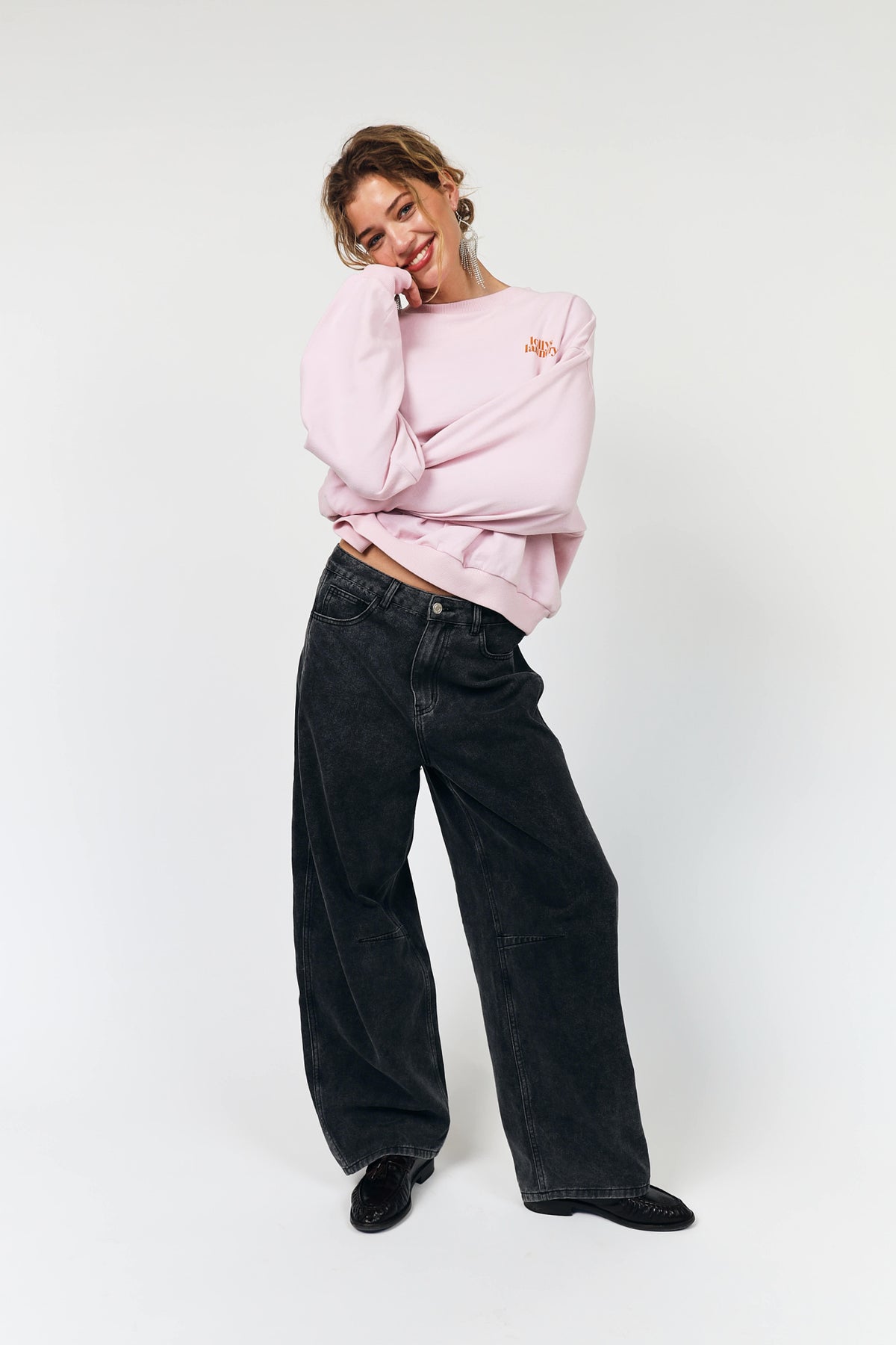 SydneyLL Sweatshirt Sommerfugle - Lyserød