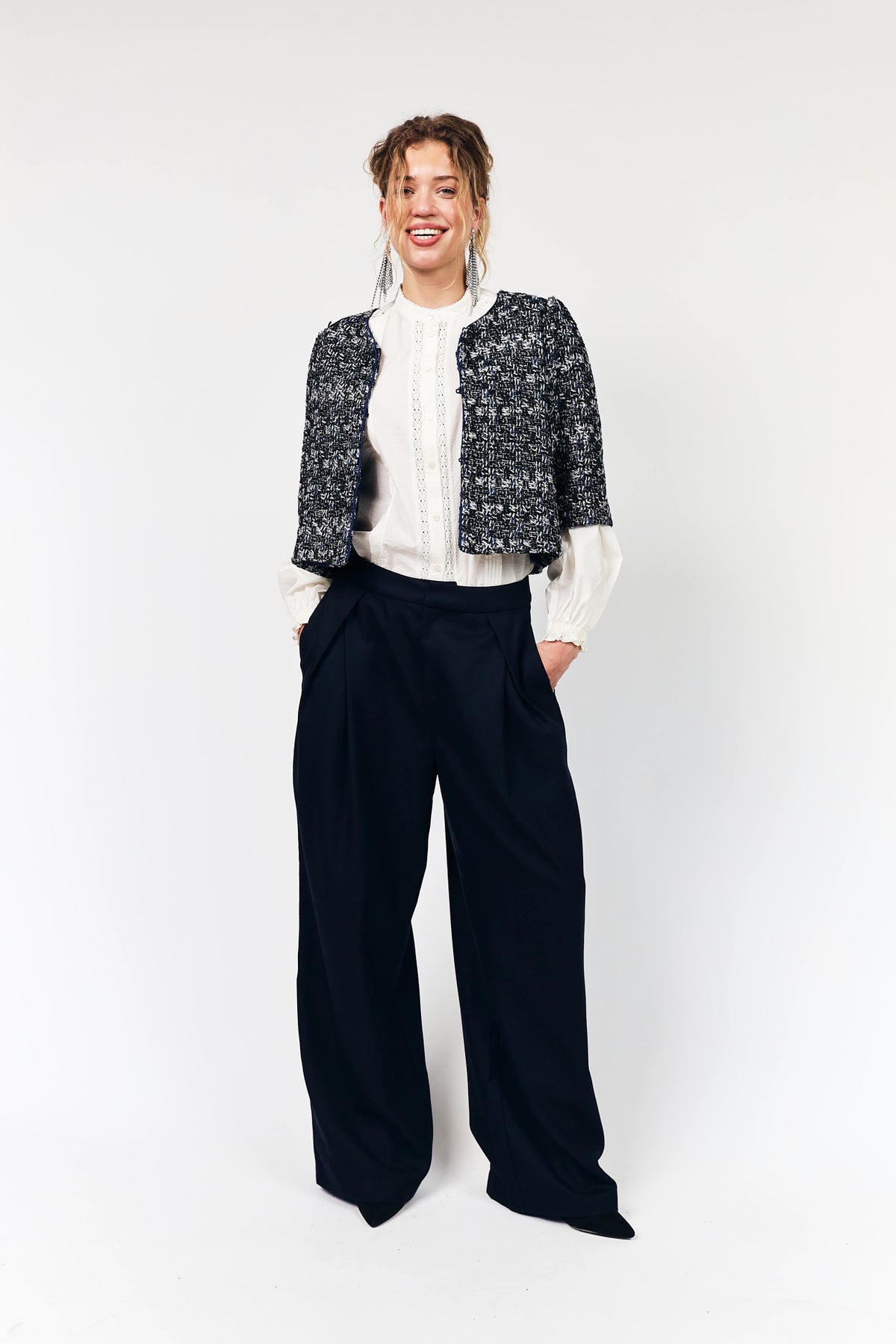 Lollys Laundry TrineLL kort Jakke Jacket Mørkeblå