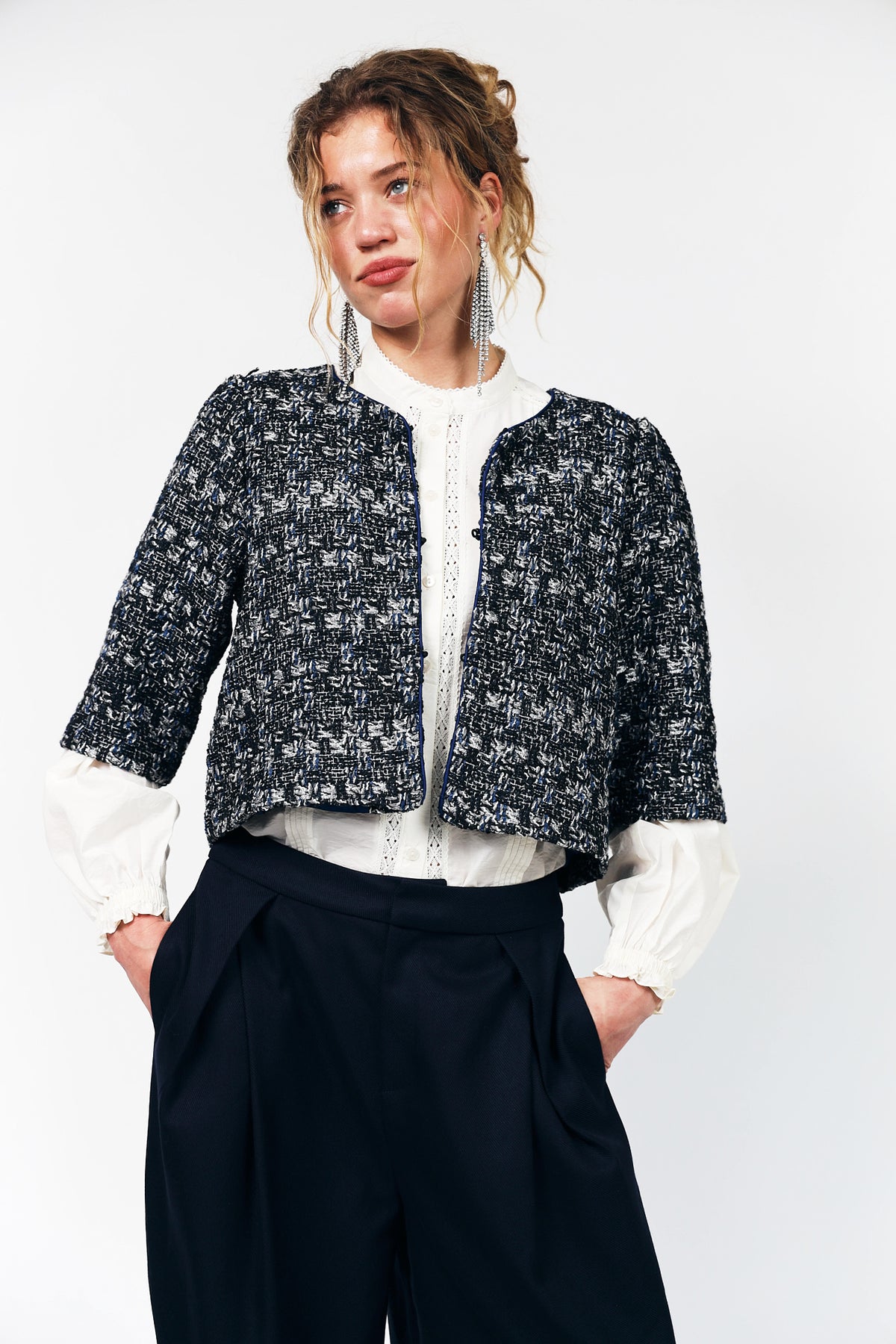 Lollys Laundry TrineLL kort Jakke Jacket Mørkeblå