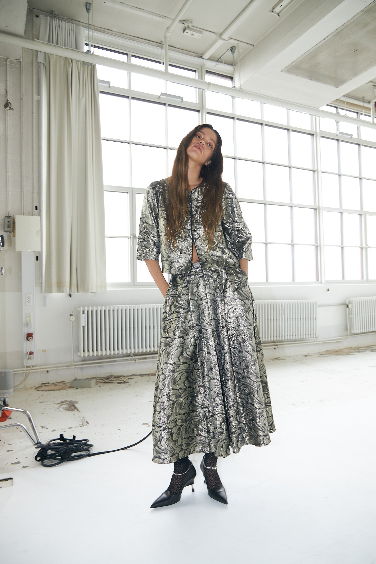Trine kort Jakke - Silver
