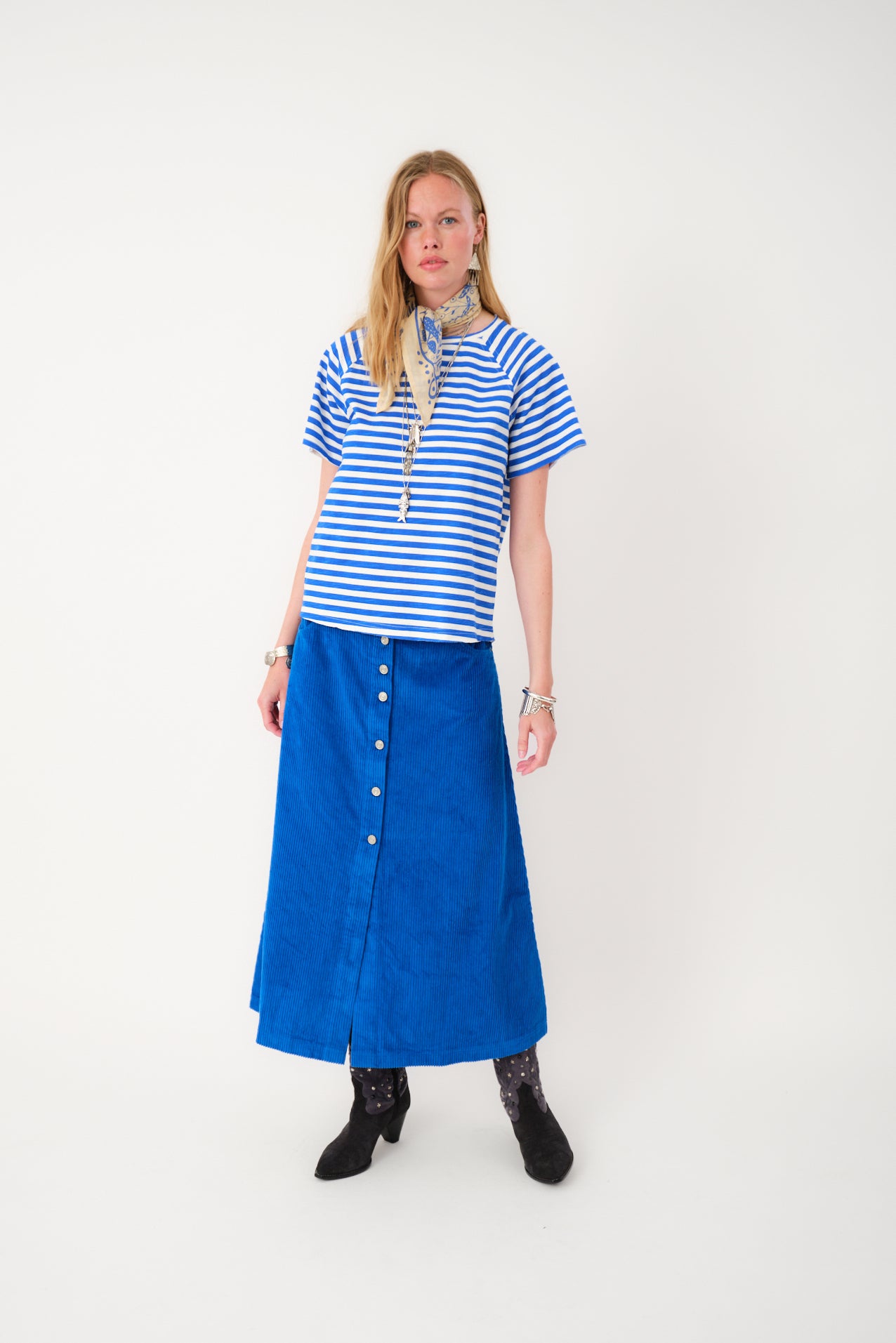 Lollys Laundry UnaLL Maxi Nederdel Skirt 97 Neon Blue