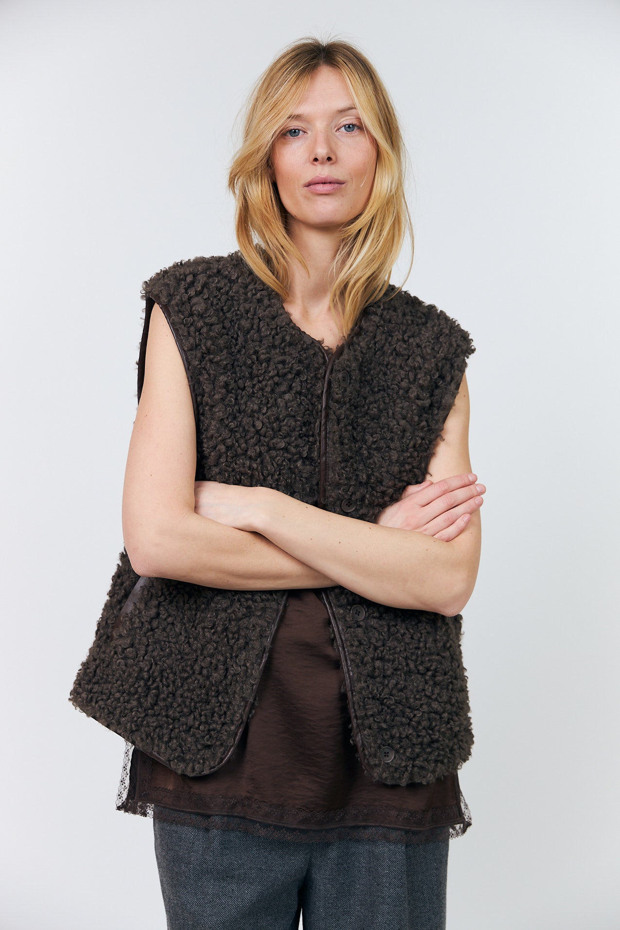 Lollys Laundry VadaLL Vest Vest Mørkebrun