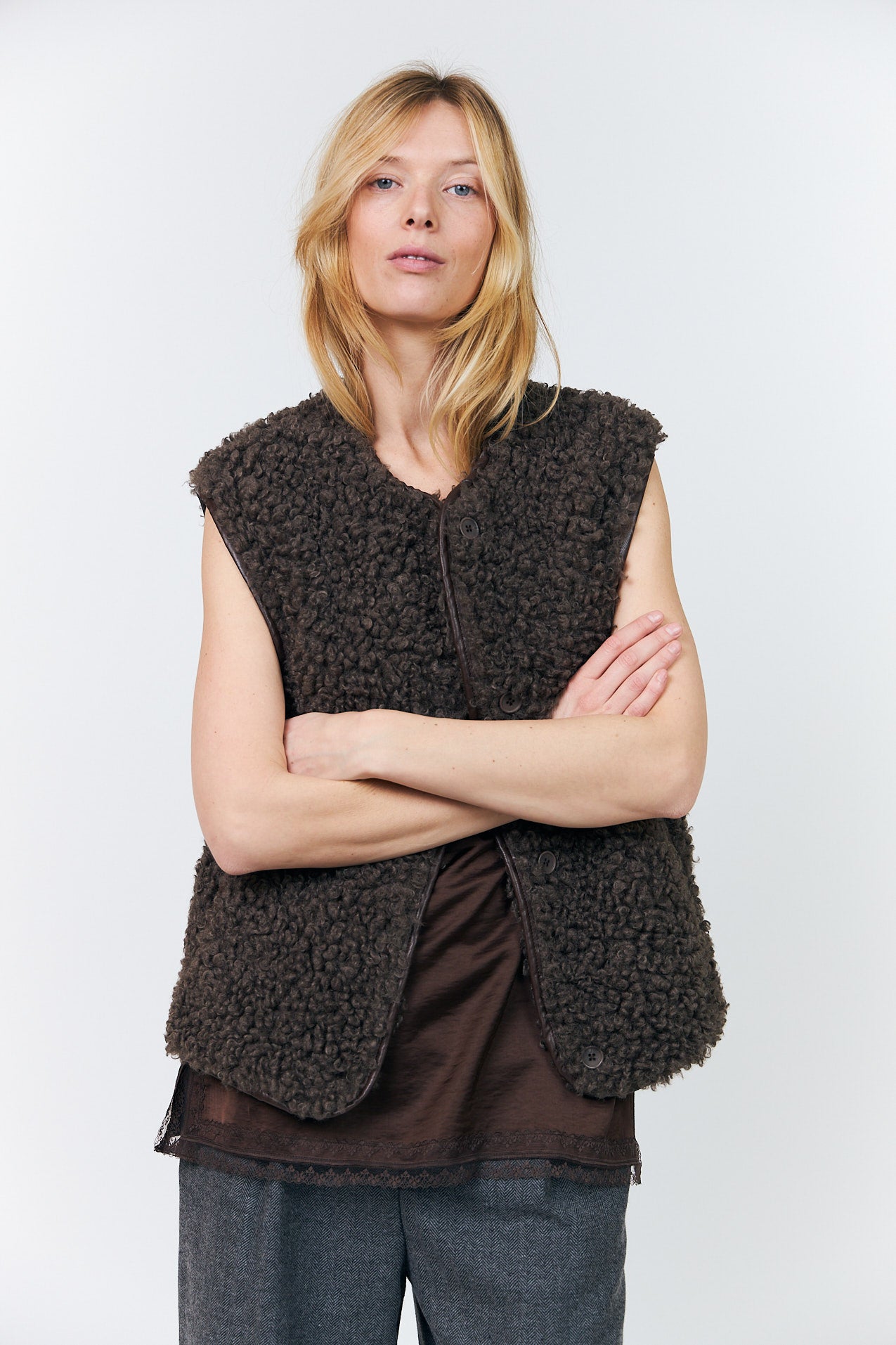 Lollys Laundry VadaLL Vest Vest Mørkebrun