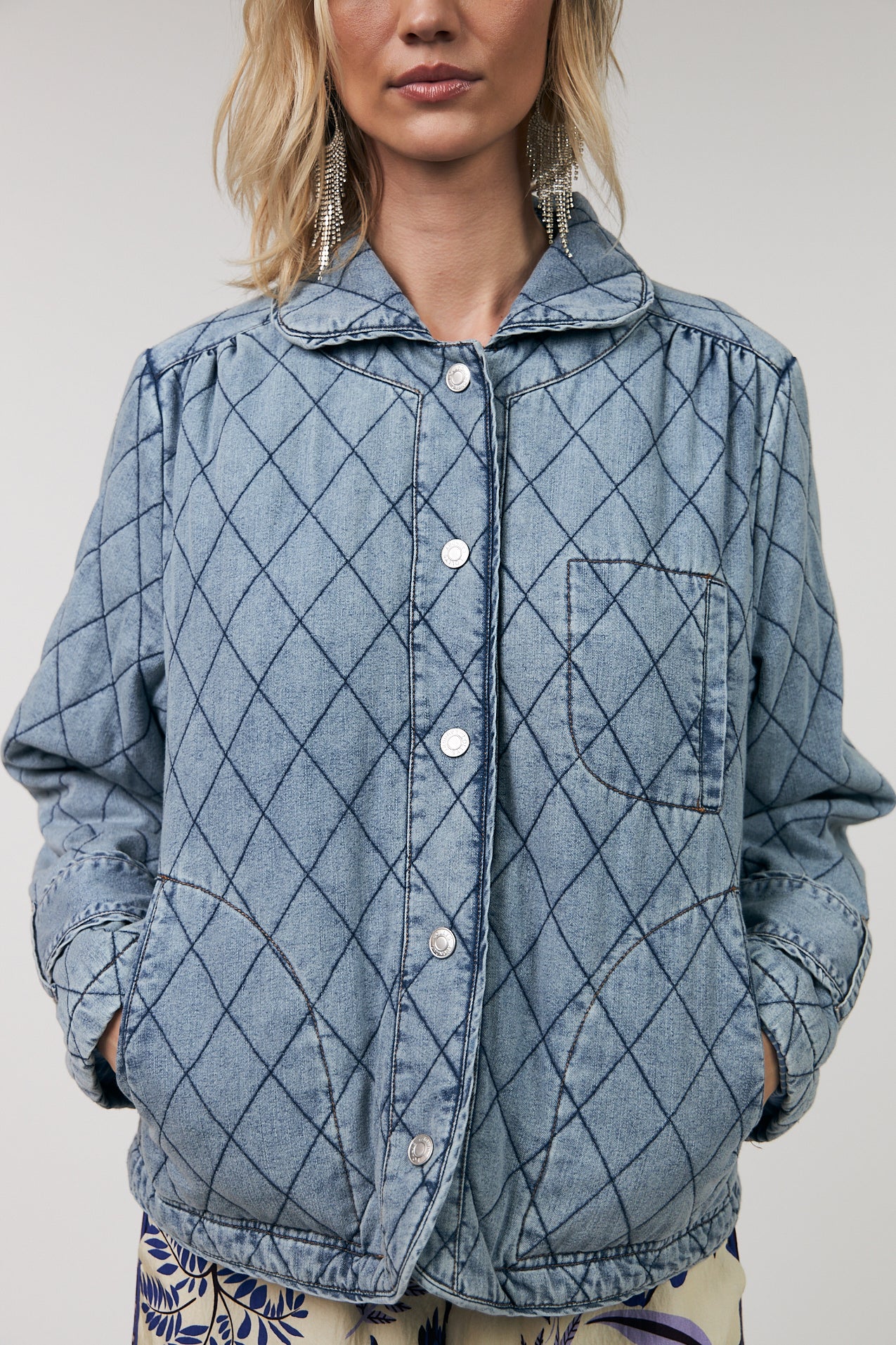 ViolaLL Quilted Jakke - Washed Denim
