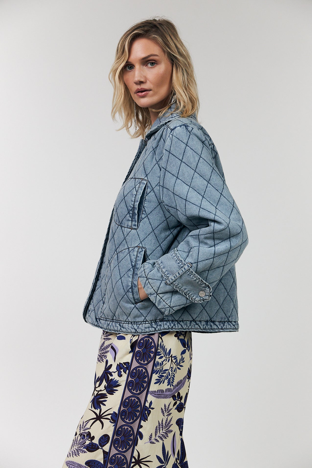 ViolaLL Quilted Jakke - Washed Denim