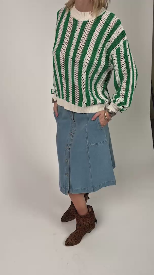 Lollys Laundry LusaLL Striktrøje Jumper 40 Green