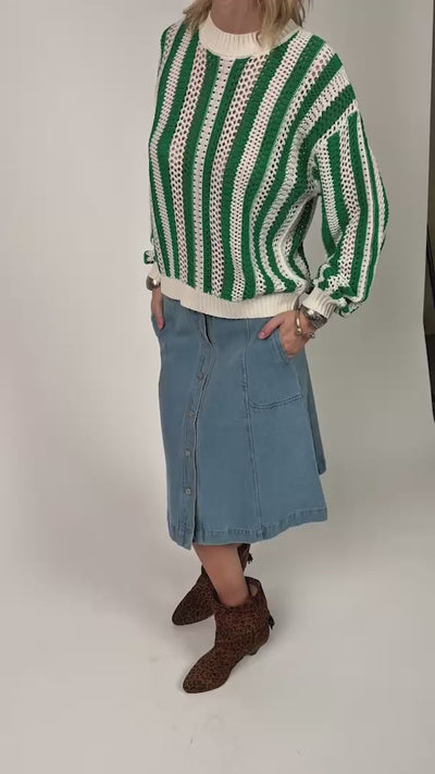 Lollys Laundry LusaLL Striktrøje Jumper 40 Green