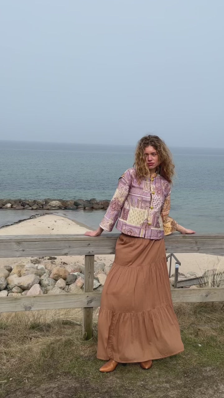 Lollys Laundry DiamondLL Maxi Nederdel Skirt Camelbrun