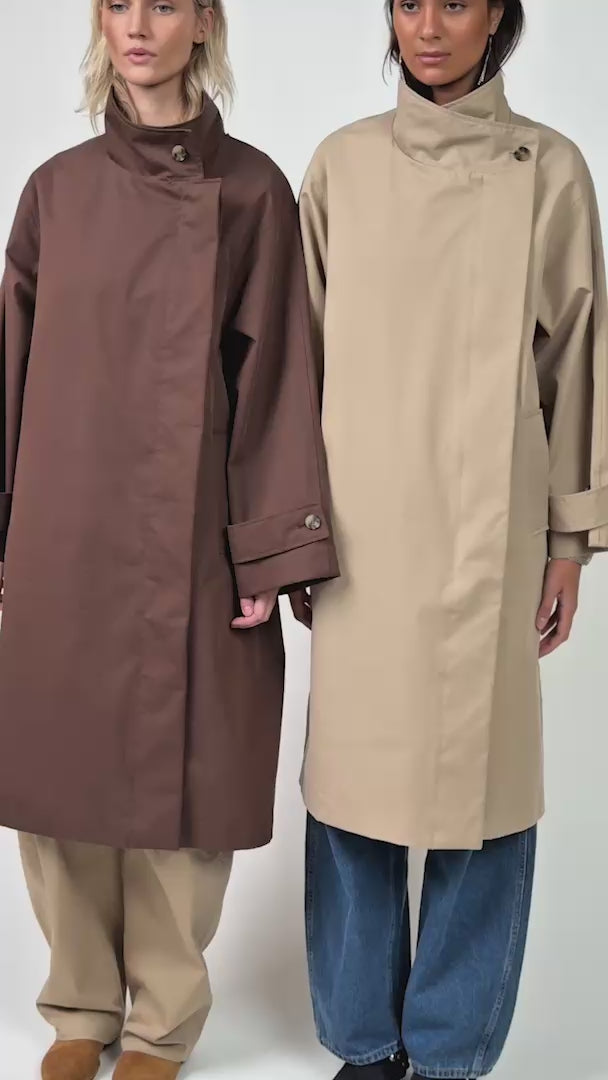 Lollys Laundry RussiLL lang Frakke Outerwear Mørkebrun