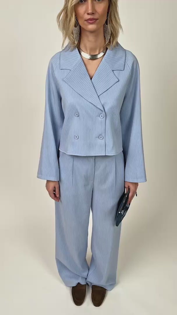 Lollys Laundry AmiriLL kort Jakke Blazer 22 Light Blue