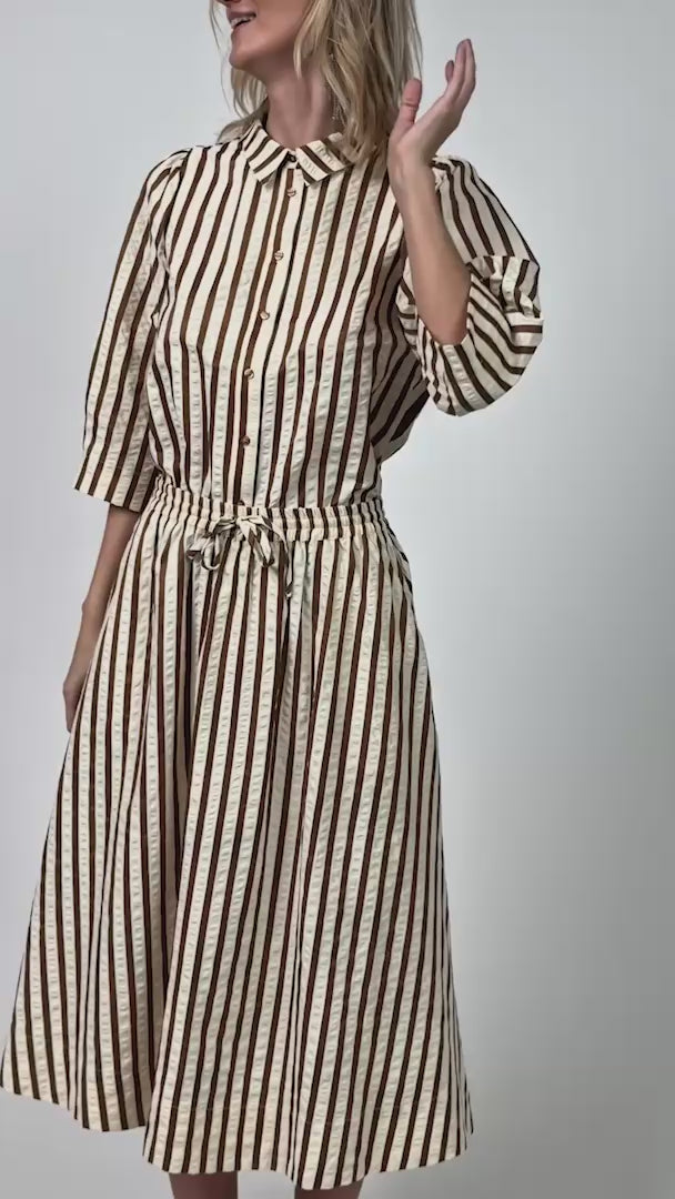 Lollys Laundry BristolLL Midi Nederdel Skirt Mørkebrun