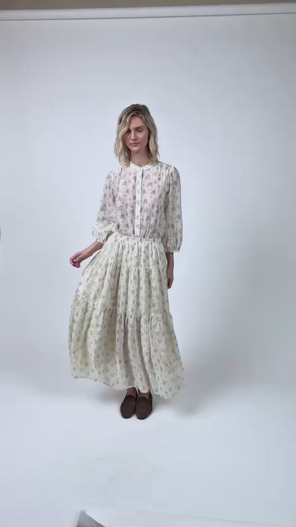 Lollys Laundry SunsetLL Maxi Nederdel Skirt 02 02 Creme