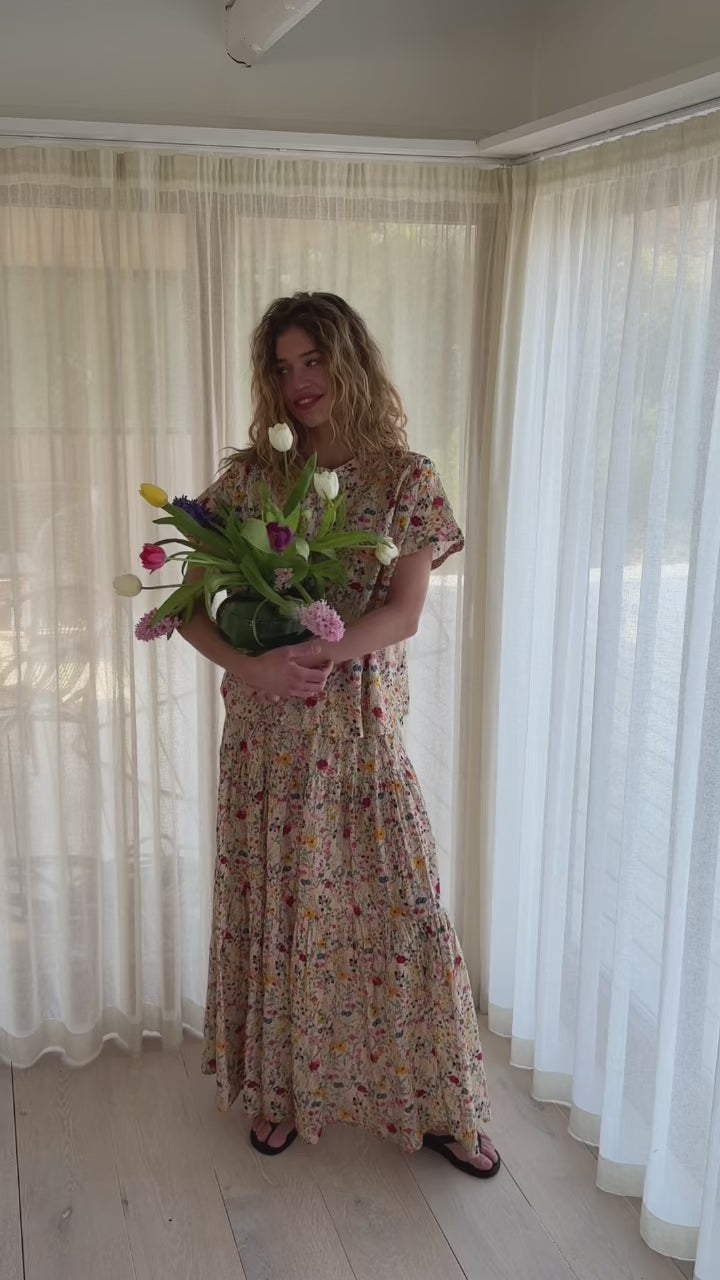 Lollys Laundry SunsetLL Maxi Nederdel Skirt Blomsterprint