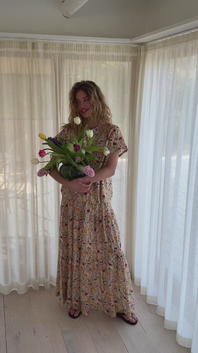 Lollys Laundry SunsetLL Maxi Nederdel Skirt Blomsterprint