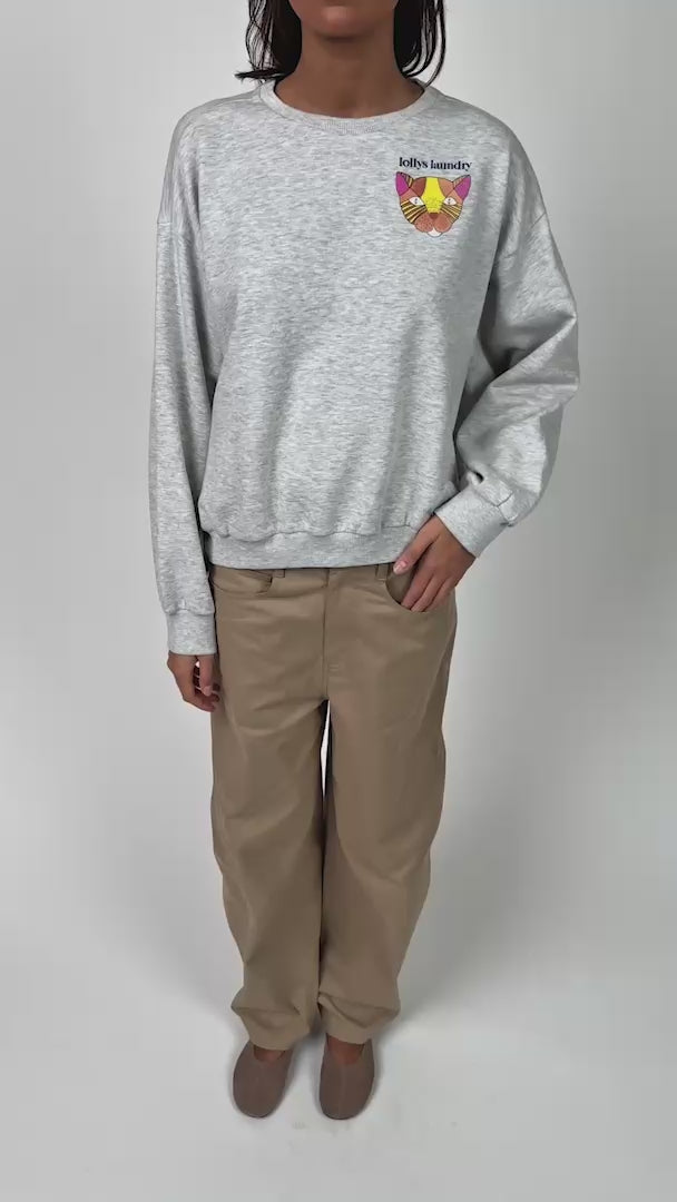 Lollys Laundry SydneyLL Sweatshirt Kat Sweatshirt Lysegrå Melange